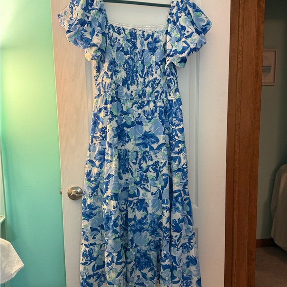 PrettyGarden Dresses & Skirts - Pretty Garden Blue Floral Maxi Dress XL, NWT